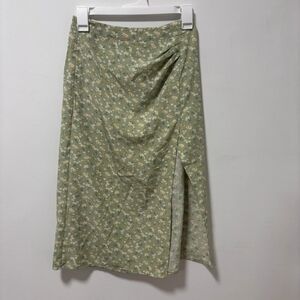 Green Floral Midi Skirt - Brand Not Specified